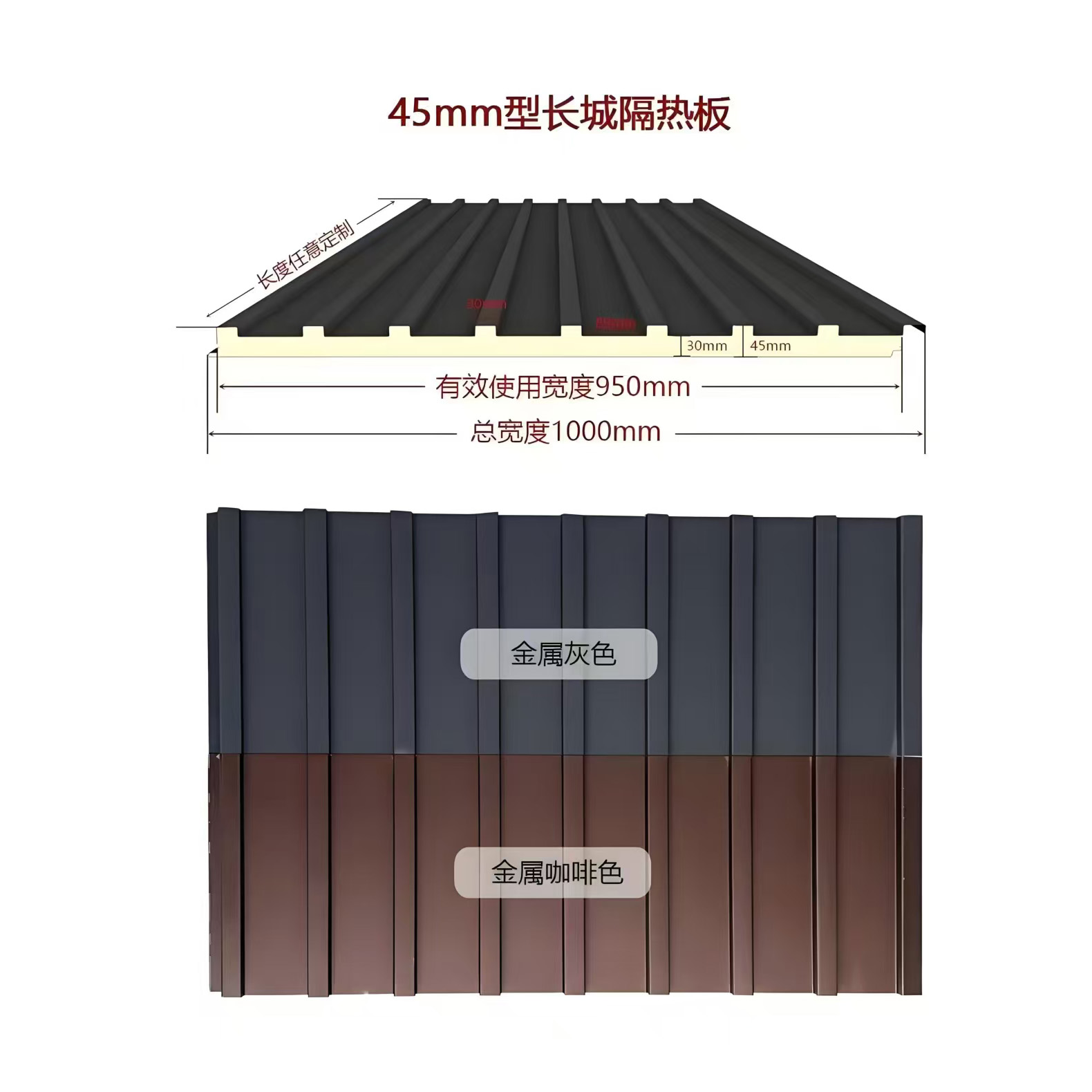 45mm长城聚氨酯隔热铝板